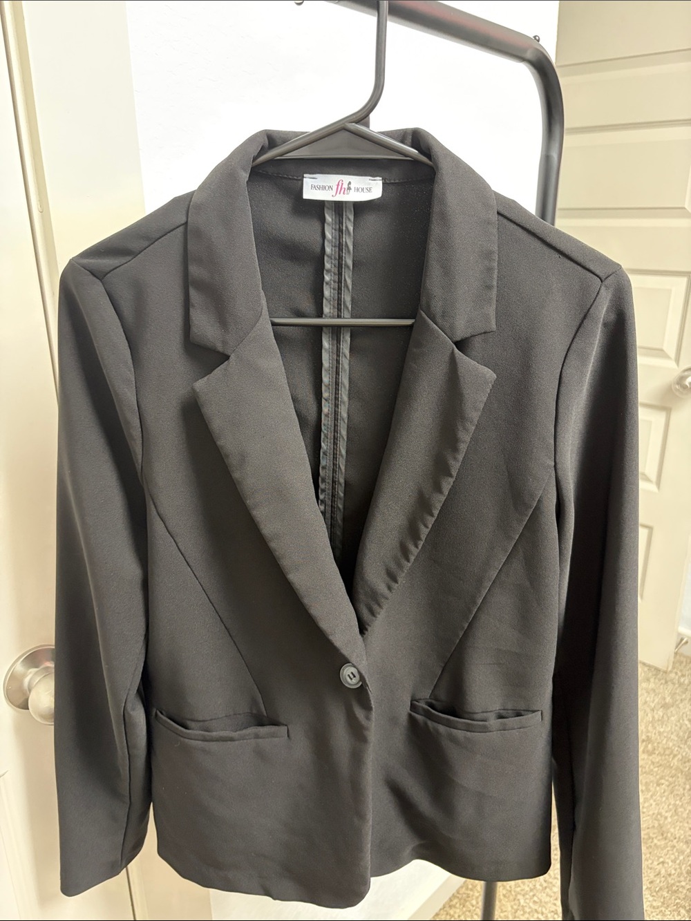 Women's Black Single-Button Blazer